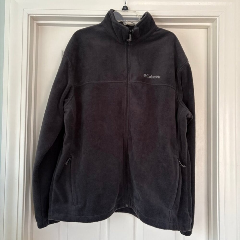 Columbia black fleece full-zip jacket, men's XXL
